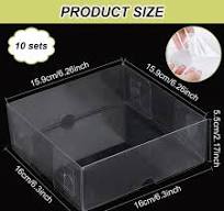 Transparent Plastic PVC Box Gift Packaging Waterproof Folding Box Clear  Square 16x16x5.5cm Unfold: 27.1x27.1x0.03cm DIY