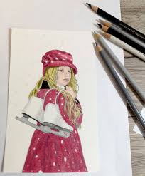 Zeichnen mit bleistift zeichnen leicht einfache dinge zum zeichnen ideen fürs zeichnen pferde kopf zeichnen pferde malen pferdekopf pferde mädchen malerei. Madchen Malen Mit Polychromos Kleine Schlittschuhlauferin In Buntstift
