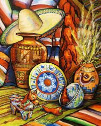 Mexican Canvas Wall Art Mexican Souvenir Painting Mexican Artwork Mexican Art Painting Mexican Paintings