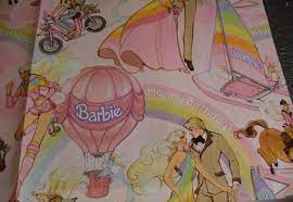 Maybe you would like to learn more about one of these? Vintage Barbie Wrapping Paper Pink Rainbow Mattel Barbie And Ken Gift Wrap Scrapbooks Crafts Barbie Gifts Vintage Barbie Small Gifts