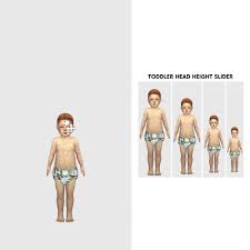 The height slider mod allows you to make your sims smaller (and taller) than the original height which is currently available in the game. Redhead Sims Cc