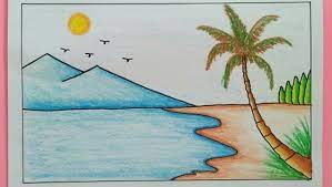 Jika benar maka anda sudah tepat berada disini. Contoh Gambar Pemandangan Alam Yang Mudah Digambar Dizeen Landscape Drawing Easy Art Drawings For Kids Drawing Scenery