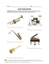 Both bands utilize standard large jazz ensemble instrumentation for 13 winds and 4 rhythm section instruments. Jazz Instruments Printable Music Activity 2nd 8th Grade Teachervision