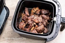 Air Fryer Steak Bites Recipe With Garlic Mushrooms Air Fried Best Recipe Recipe Steak Bites Steak Bites Recipe Air Fryer Steak