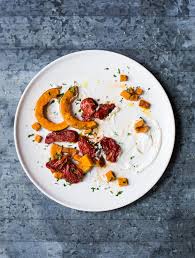 Oven Roasted Butternut Squash Tomatoes With Cardamom Yogurt Recipe Butternut Squash Oven Roasted Butternut Squash Butternut