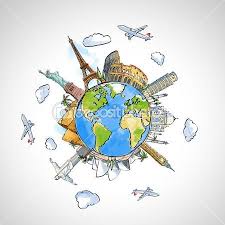 Earth And Landmarks Travel Drawing Travel Illustration Art