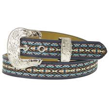 Choose western and cowboy belt buckles from your favorite brands including montana silversmiths, nocona, crumrine, andwest, stetson and more. Belt Western Blue Aztec Style Ladies And Girls Sizes Code 322