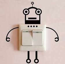 Grosshandel 3pcs Lot Mode Roboter Schalter Aufkleber Wohnzimmer Ikea Tapete Wand Plakat Vinyl Wandmalerei Steckdosen Und Lichtschalter Kinder Zimmer Ikea Tapete