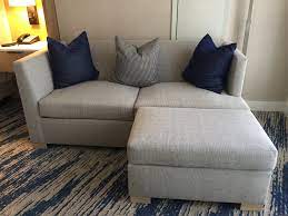 It measures 76 inches long, which is perfect for a cozy living space or even a den. Small Couch Ottoman L American Film Market