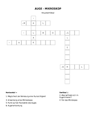 Kreuzwortratsel Auge Mikroskop Als Pdf Arbeitsblatt Schulraetsel De