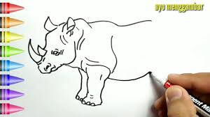 Gambar berikut adalah gambar mewarnai hewan, yaitu kuda poni. Gambar Badak Kartun