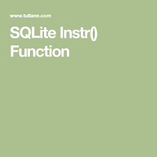 Sqlite Instr Function Online Tutorials Function Tutorial