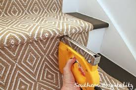 Use it to wedge the carpet under the baseboard by pressing into the carpet until it settles in place. Painted Stairs And Adding Runners Painted Stairs Home Improvement Carpet Runner