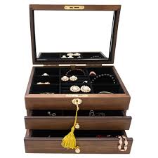 Add to favorites truly vintage jewelry box with 6 drawers and 2 doors, music box plays raindrops keep falling on my head, small wood cabinet reawesome 5 out of 5 stars (1,884. Wooden Extra Large Jewelry Box Jewellery Lock Cabinet Mirror Storage Case Trinket Armoire Casket Necklaces Earrings Hook Buy At The Price Of 57 06 In Aliexpress Com Imall Com