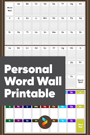 Large pictures with words for each letter of the alphabet. 8 Best Personal Word Wall Printable Printablee Com