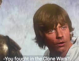 A twinkle in Luke's eye when teased with a war story : r/StarWars
