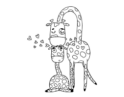 Dibujo De Mama Jirafa Para Colorear Jirafas Para Colorear Dibujos Del Dia De Las Madres Dibujos