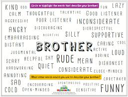 Describe Brother Es •she called her big brother. describe brother es