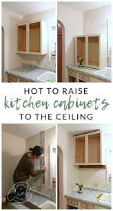 Genius Diy Raising Kitchen Cabinets And Adding An Open Shelf Cabinets To Ceiling Diy Kitchen Remodel Kitchen Cabinets To Ceiling