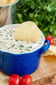 Dip wears a light blue jacket (buttoned) and a red shirt underneath. Easy Sour Cream Dip For Chips Or Veggies Dip Recipe Creations