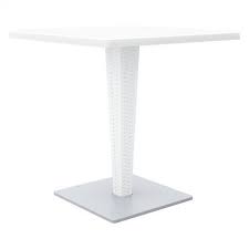 White salvaged wood dining table. Riva Wickerlook Resin Square Patio Dining Table White 28 Inch Isp884 Wh Cozydays