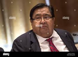 Vice Chairman of the National Indian Health Board Lincoln Bean, of the  Tlingit Nation, participates in a Senate Indian Affairs Committee round  table discussion with tribal leads