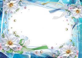 Transparent Blue Photo Frame With Flowers Flower Frame Transparent Picture Frames Frame Clipart
