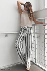 Black And White Striped Pants Forever 21 Forever 21 Contemporary A Pair Of Woven Palazzo Pants Featuring An Allover Stripe Pattern An Elast Stripe Pants Outfit Striped Palazzo Pants Pants For Women