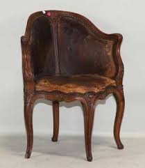 19th Century French Corner Leather Chair May 22 2019 Lewis Maese Antiques Auction In Tx In 2020 Chair Leather Chair French Dining Chairs