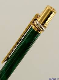 We offer different delivery options. Must Marble Green Lacquer And Gold Plated Ballpoint Pen Cartier Luxury Items Juwelier Burger