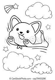 Dog doodle dog umbrella vector other background symbol decorative decoration pattern template sketch ornament decor element abstract animal backdrop icon colorful vector background cartoon vintage ornate cute doodles modern drawing almost files can be used for commercial. Coloring Pages Black And White Cute Kawaii Hand Drawn Corgi Dog Super Hero Doodles Coloring Pages Black And White Cute Canstock