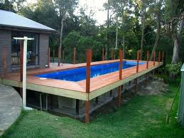 Outdoor Magnificent Long Rectangular Above Ground Pools Design Rectangular Pool Wood Pool Deck Best Above Ground Pool