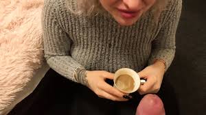 Blonde Slut Drinks Coffee with Cum feat. Eva Stone