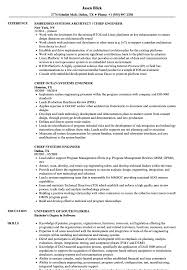 chief systems engineer resume samples