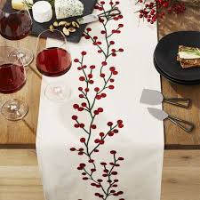 Free Shipping Shop Holiday Berries 90 Embroidered Table Runner A Vine Of Delightful Re Embroidered Table Runner Christmas Table Cloth Christmas Table Runner