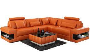 The bright orange leather sofa set in this living room is quite stunning and bright alongside the yellow armchair center table and wall. China Popular Sectional Fabric Leather Sofa Modern Orange Office Sofa Design China Sofa Furniture