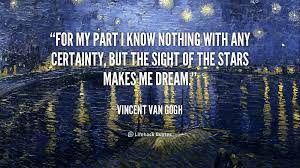 For My Part I Know Nothing With Any Certainty Vincent Van Gogh
