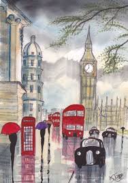 I Want To Be Back Here So Badly Art Rainy Day London Rain By Artist Kj Carr Art London Art London Rain