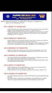 Rccg 50 days fasting and prayer guide for 2020. Prayer Points For Phase 1 Of 2021 Rccg New Dawn Parish Facebook