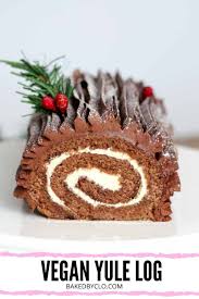 Vegan Yule Log Recipe Chocolate Roll Cake Christmas Chocolate Desserts Vegan Christmas