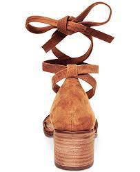 Steve Madden Suede Women S Rizza Lace Up Block Heel Sandals Lyst