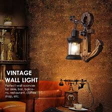 Interior rustic wall sconces lighting fixtures. Rustic Wooden Wall Sconces Vintage Industrial Wall Light Fixtures Modern Metal Indoor Lamp For Bedroom Farmhouse Living Room Black Finished Walmart Com Walmart Com
