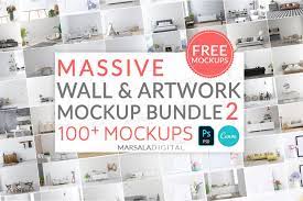 Download Massive Interior Wall Mockup Frame Mockup Bundle Free Sampl 230665 Frames Design Bundles
