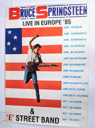 E street band bruce springsteen concert posters tours usa coupons electronics interior fashion. Vtg Bruce Springsteen Live In Europe Poster 1985 Born In The Usa Tour 1920956797