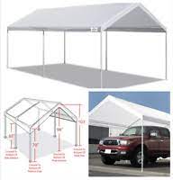 Tan Heavy Duty Canopy Tent 10x20 Carport Portable Car Steel Shelter 8 Legs Carport Canopy Portable Carport Metal Carport Kits
