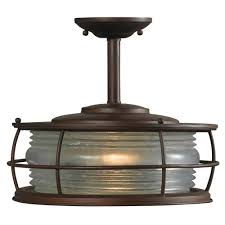 Overall we are so pleased with the outcome of our diy farmhouse front porch update! Hampton Bay Harbor 12 In Outdoor Copper Convertible Flush Mount Hdp11970 At The Home Depot Farmhouse Light Fixtures Outdoor Ceiling Light Copper