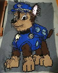 La pat'patrouille vient à la rescousse, et avec ruben, chase, marcus et leur bande, vous allez passer une journée inoubliable! Chase Paw Patrol C2c Blanket Ends Not Weaved In Yet Chase Paw Patrol Paw Patrol Crochet Blanket