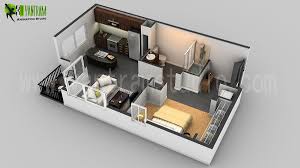 Small House 3d Floor Plan Residential Cgi Design Garage Apartment Interior House Floor Plans Pallet House Plans