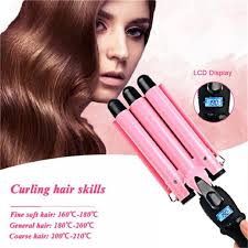 Keep reading for tips from our cosmetology reviewer on how to. 3 Barrel Hair Curling Iron Wand With Non Slip Handle And Insulated Barrel Tips 360 Rotated Quick Heating Up Dual Voltage Ceramic Hair Wave Curlers With Lcd Temperature Display 20 22 25 28 32mm Walmart Com