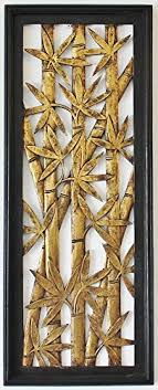Wayan nuliati presents the panel, which is crafted from suar wood. Tamara Artefacts Wall Decor Art Exquisite Balinese Bamboo Tree Wall Panel Carved From Wood In Antique Gold Finish Imported Amazon In Home Kitchen